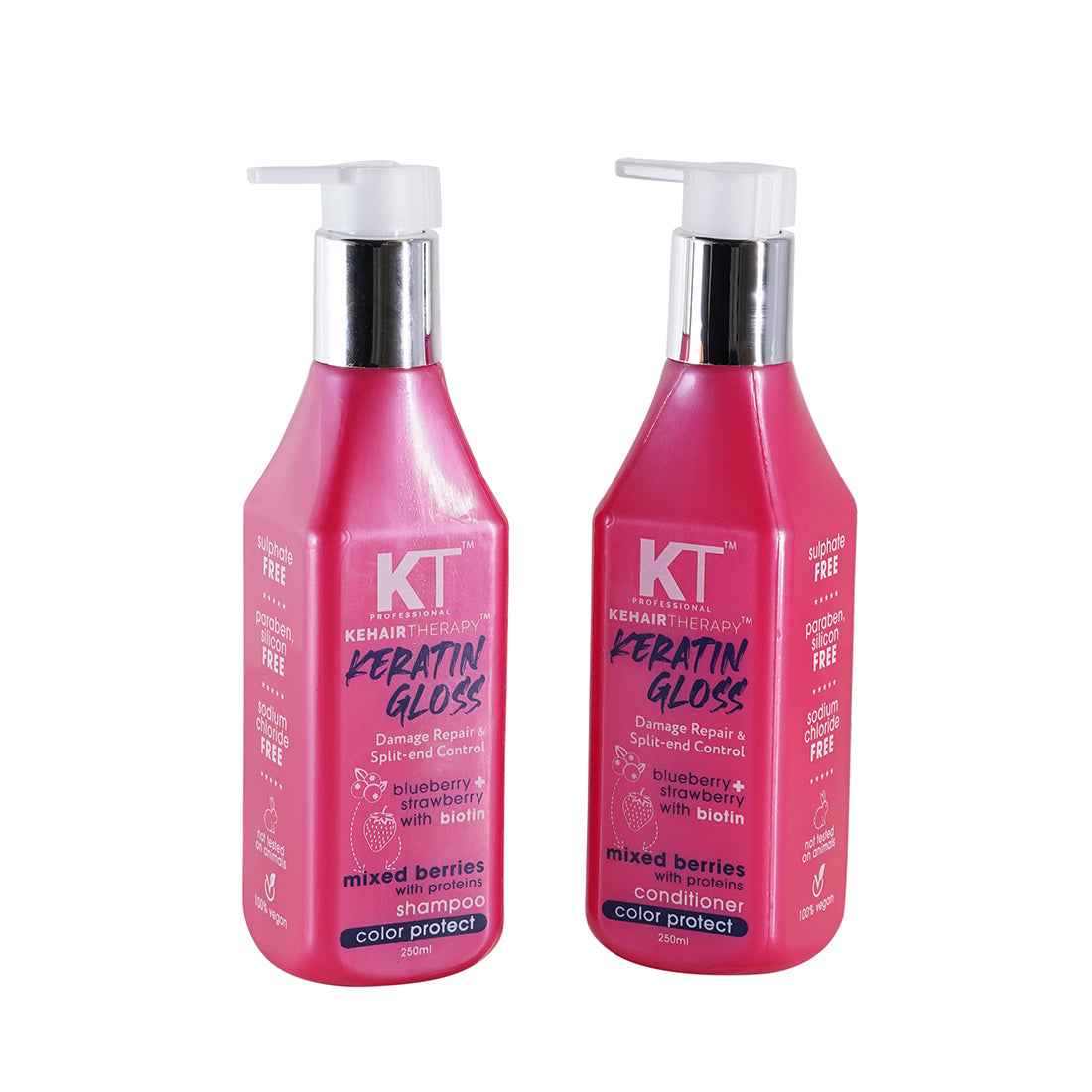 KERATIN GLOSS SHAMPOO &amp; CONDITIONER COMBO - 250 ML 