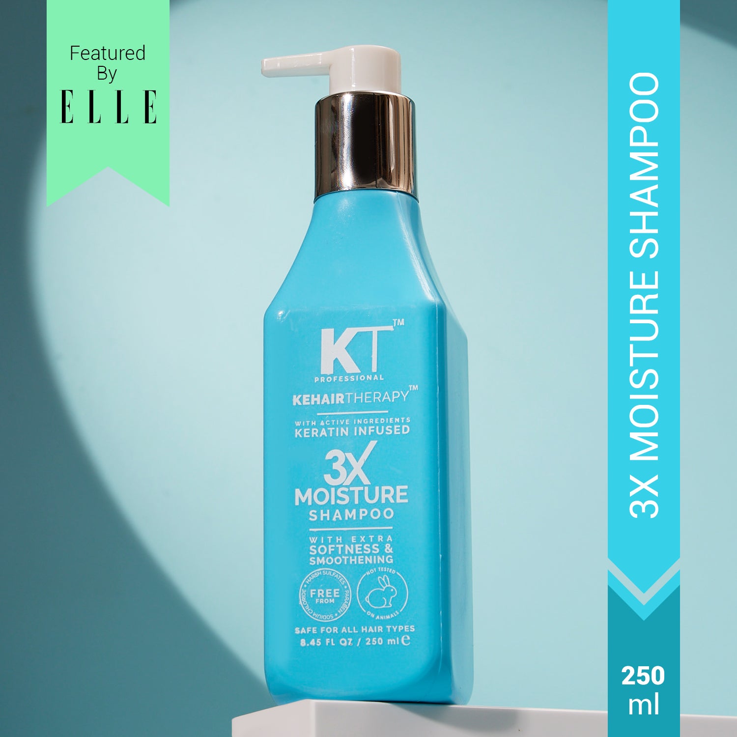 3X Moisture Shampoo | Keratin-Infused with Active Ingredients for Extra Softness & Smoothness | Sulfate-Free, Paraben-Free | 250ml