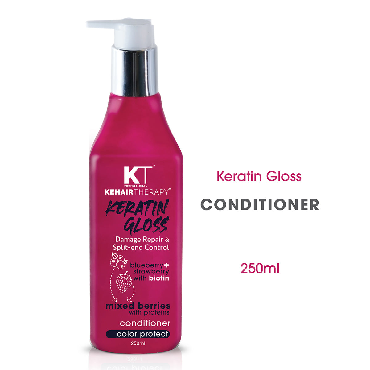 KT Professional Keratin Gloss Damage Repair & Split End Control Conditioner |Sulfate Free|Paraben Free 250ml