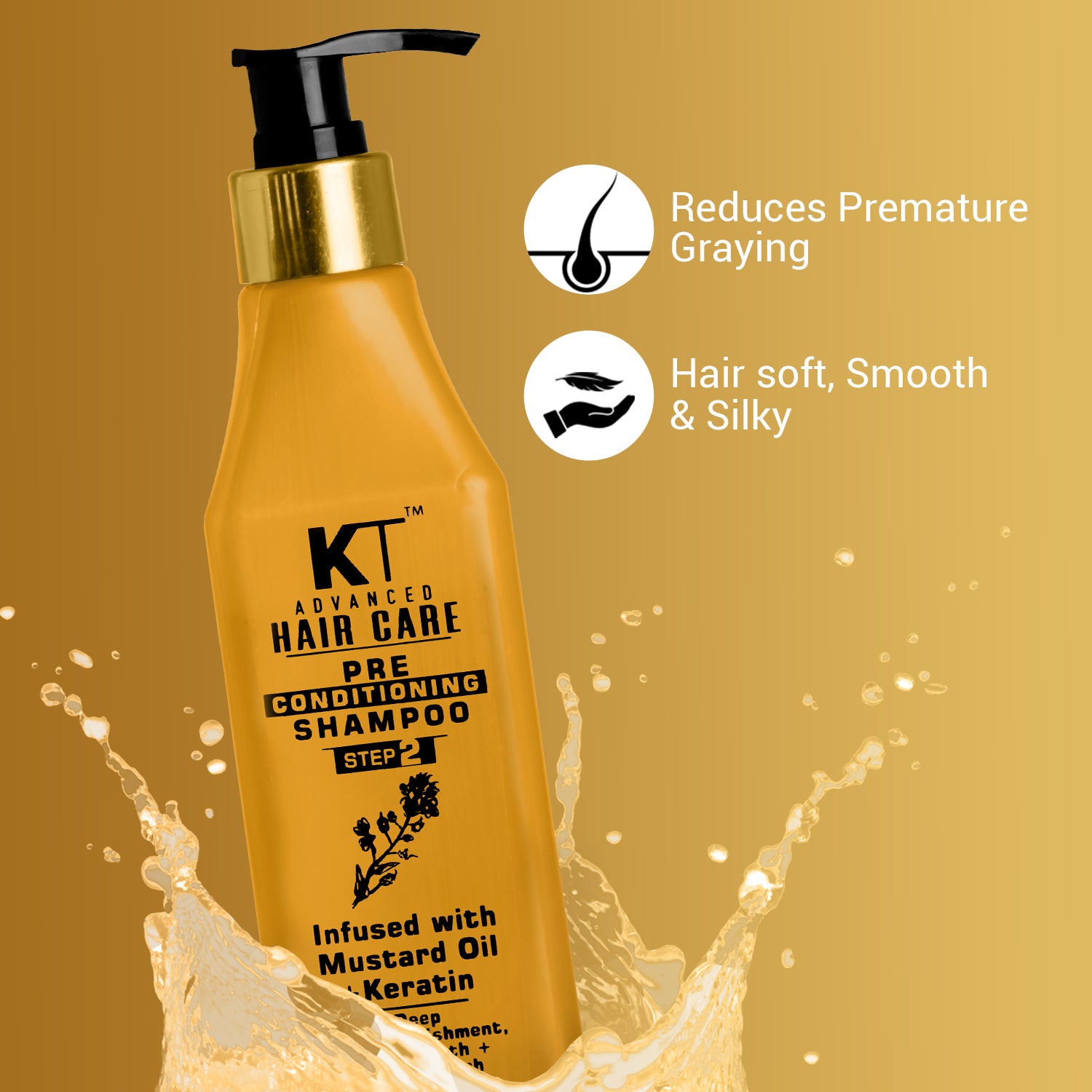 Advanced Hair Care Pre-Conditioning Shampoo | Mustard Oil & Keratin Infused | Promotes Hair Growth & Deep Nourishment | Sulfate-Free, Paraben-Free | 250ml