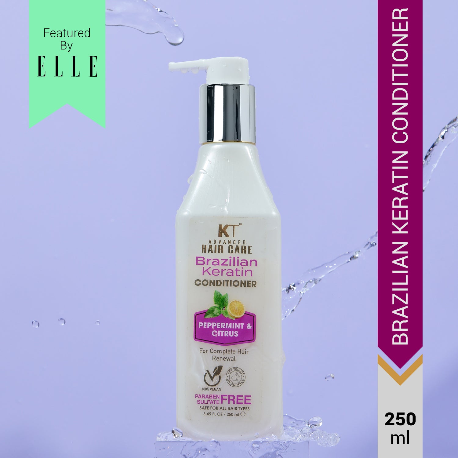 Brazilian Keratin Conditioner | Peppermint & Citrus| Restores, Repairs & Revitalizes Hair | Sulfate-Free, Paraben-Free | 250ml