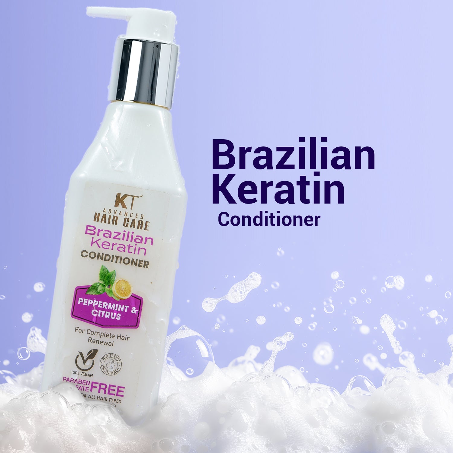 Brazilian Keratin Conditioner | Peppermint & Citrus| Restores, Repairs & Revitalizes Hair | Sulfate-Free, Paraben-Free | 250ml