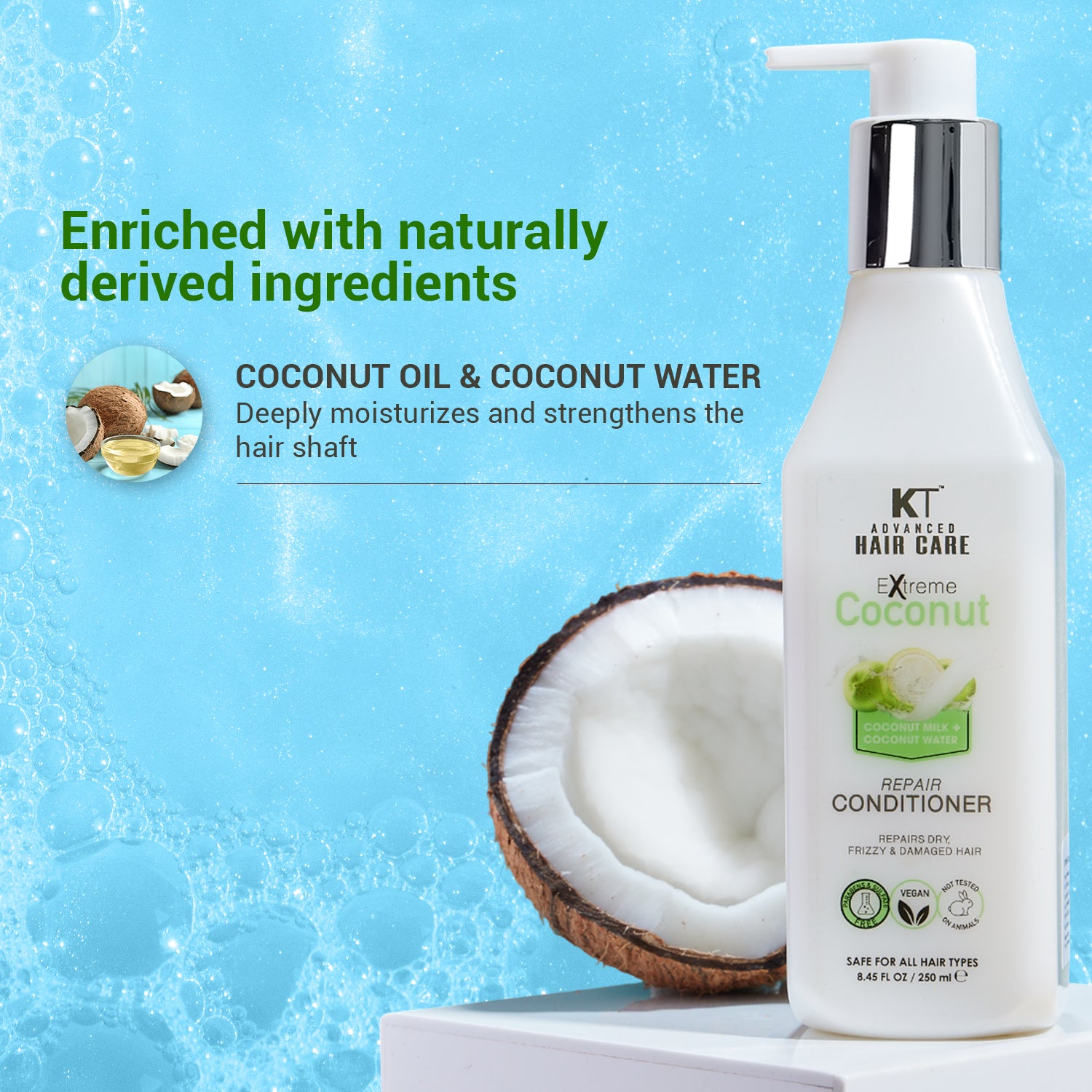 Extreme Coconut Repair Conditioner | With Coconut Milk & Water | Deep Repair & Hydration for Dry, Frizzy, Damaged Hair | Sulfate-Free, Paraben-Free | 250ml