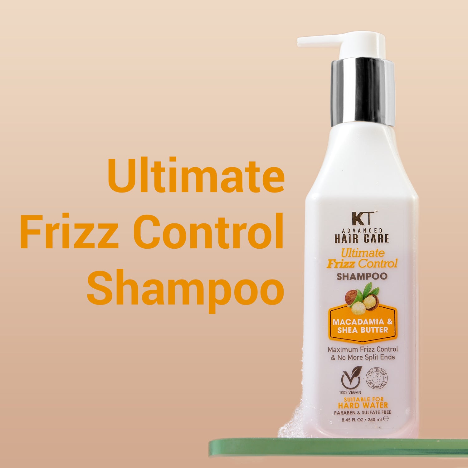 Ultimate Frizz Control Shampoo | Infused with Macadamia & Shea Butter | Controls Frizz & Repairs Split Ends | Sulfate-Free, Paraben-Free | 250ml