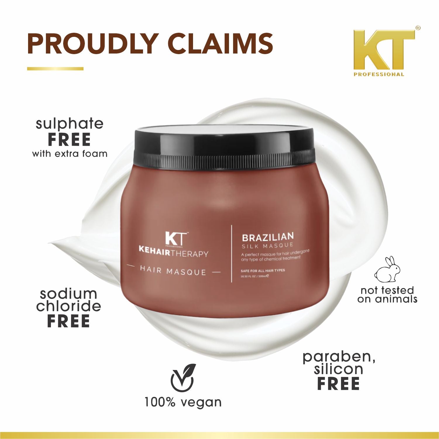 Brazilian Silk Hair Masque | With Brazilian Nuts, Jojoba Seed & Olive Oils | Hair Spa for Chemically Treated Hair | Sulfate-Free, Paraben-Free | 500ml