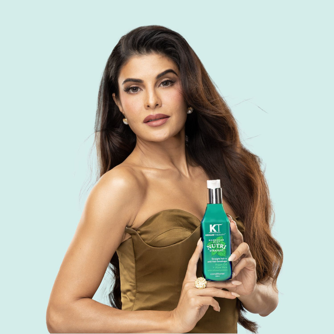 Moroccan Mint Nutri Straight Conditioner | Infused with Argan Oil & Aloe Vera | Straight Hair & Anti-Hair Breakage | Sulfate-Free, Paraben-Free | 250ml