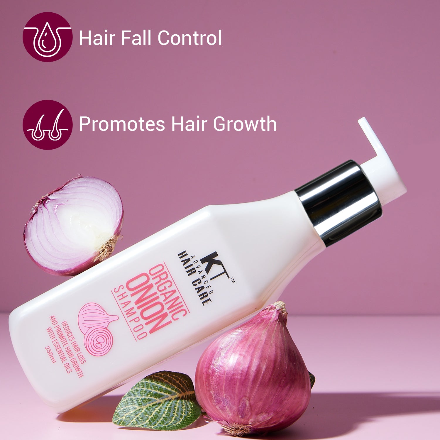 Organic Onion Shampoo | Infused with Essential Oils & Aloe Vera | Controls Hair Fall & Strengthens Hair | Sulfate-Free, Paraben-Free | 250ml