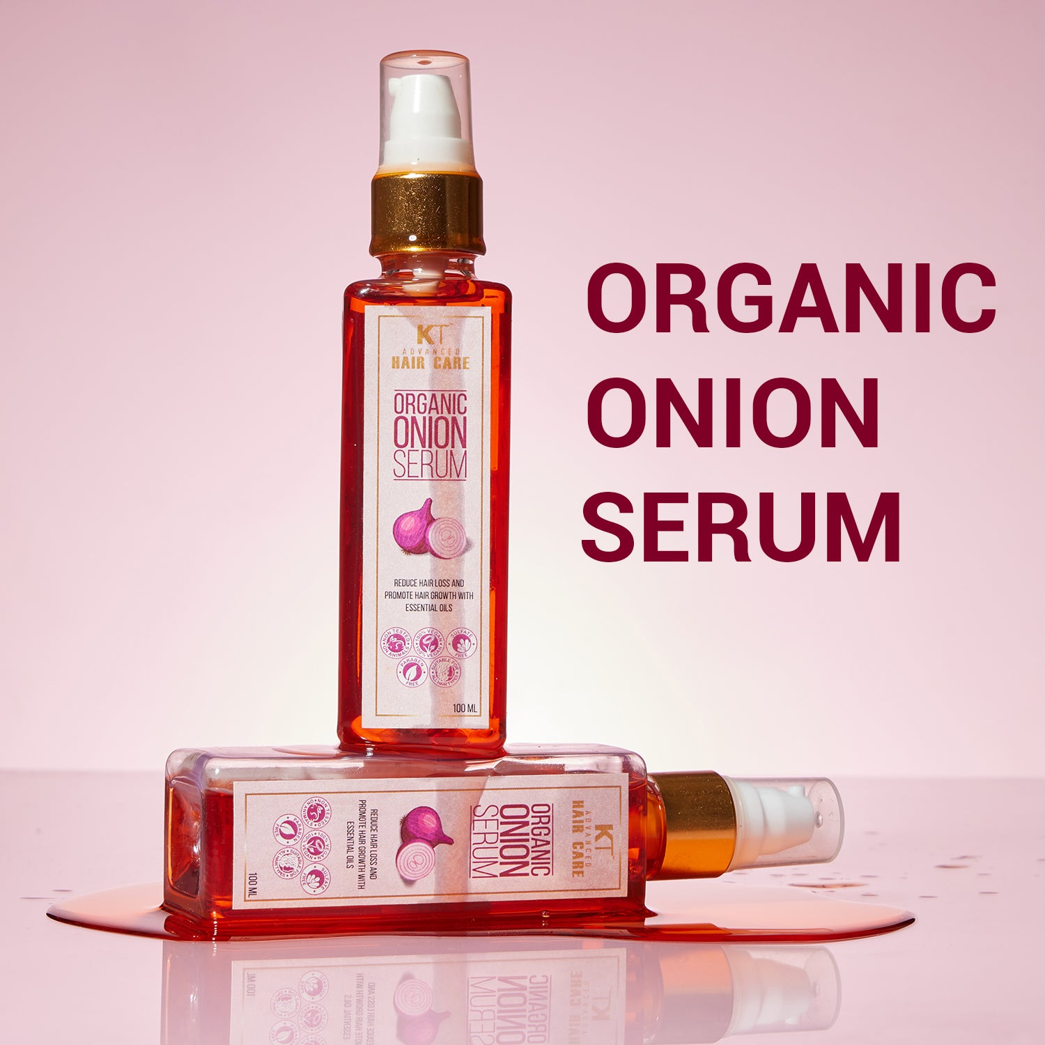 Organic Onion Hair Serum | Essential Oils for Hair Fall Control & Enhanced Hair Growth | Sulfate-Free, Paraben-Free | 100ml