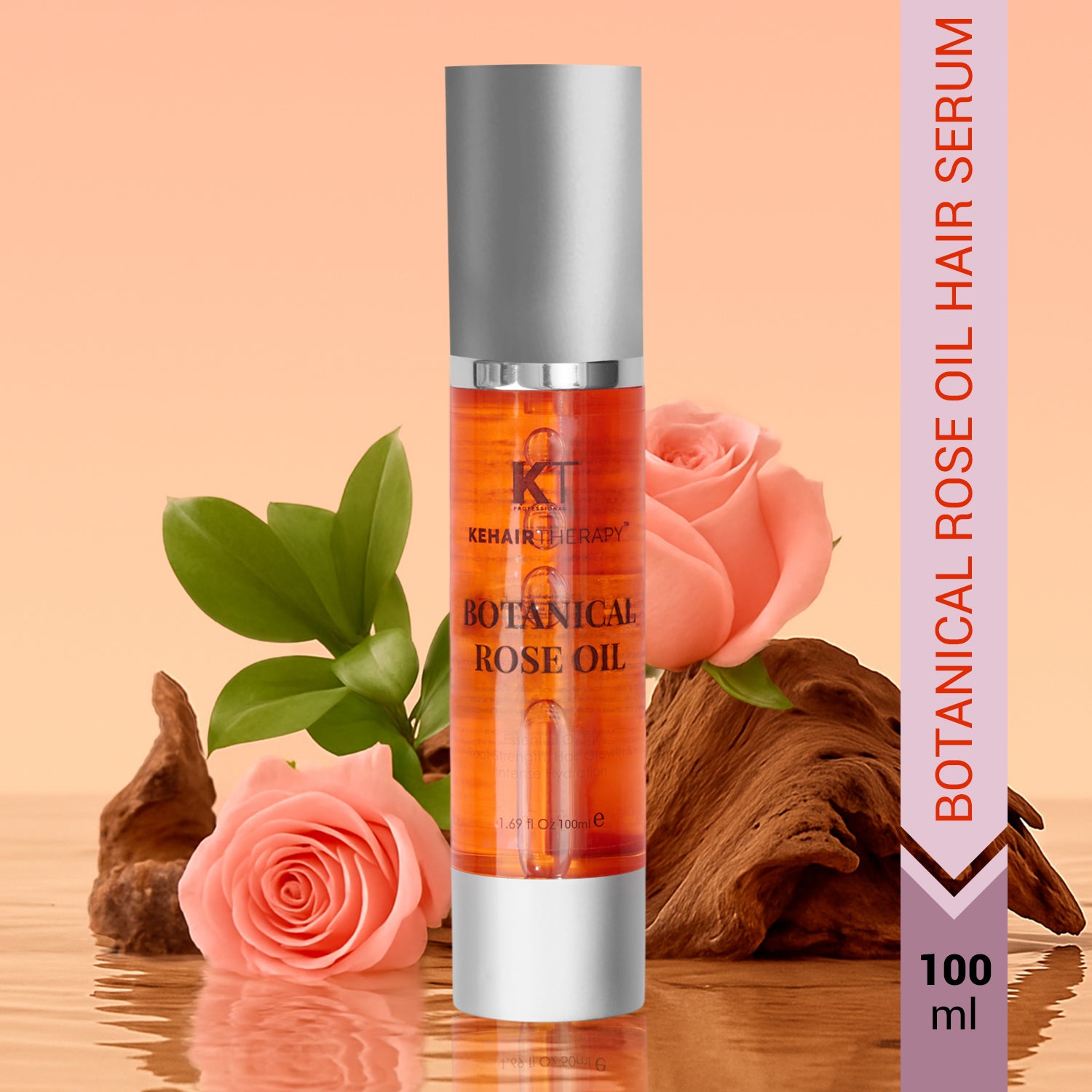 Botanical Rose Oil Hair Serum | For Soft, Silky Hair, Natural Shine & Long-Lasting Hydration | Sulfate-Free, Paraben-Free | 50ml
