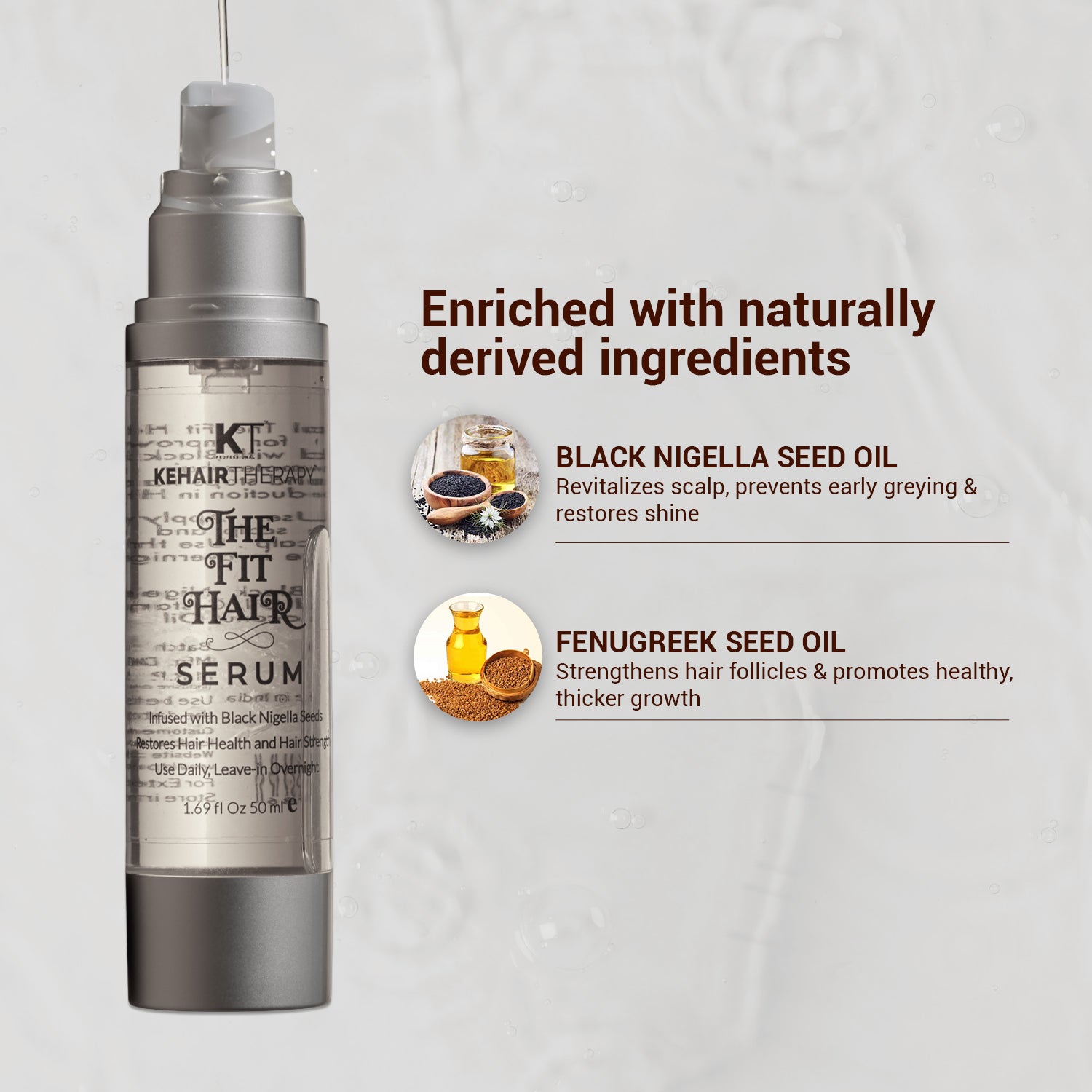 The Fit Hair Serum | Infused with Black Nigelle Seeds to Restore Hair Health & Promote Hair Growth | Sulfate-Free, Paraben-Free | 50ml