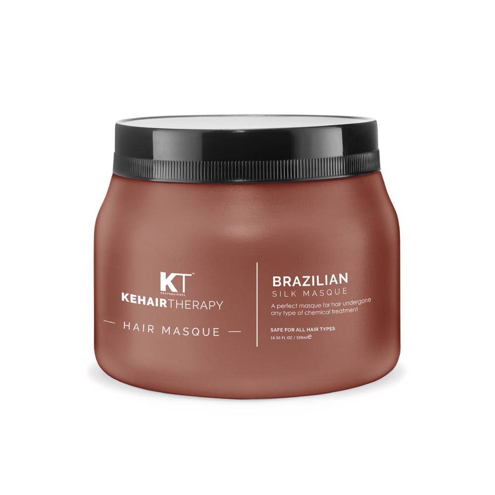Brazilian Silk Hair Masque | With Brazilian Nuts, Jojoba Seed & Olive Oils | Hair Spa for Chemically Treated Hair | Sulfate-Free, Paraben-Free | 500ml