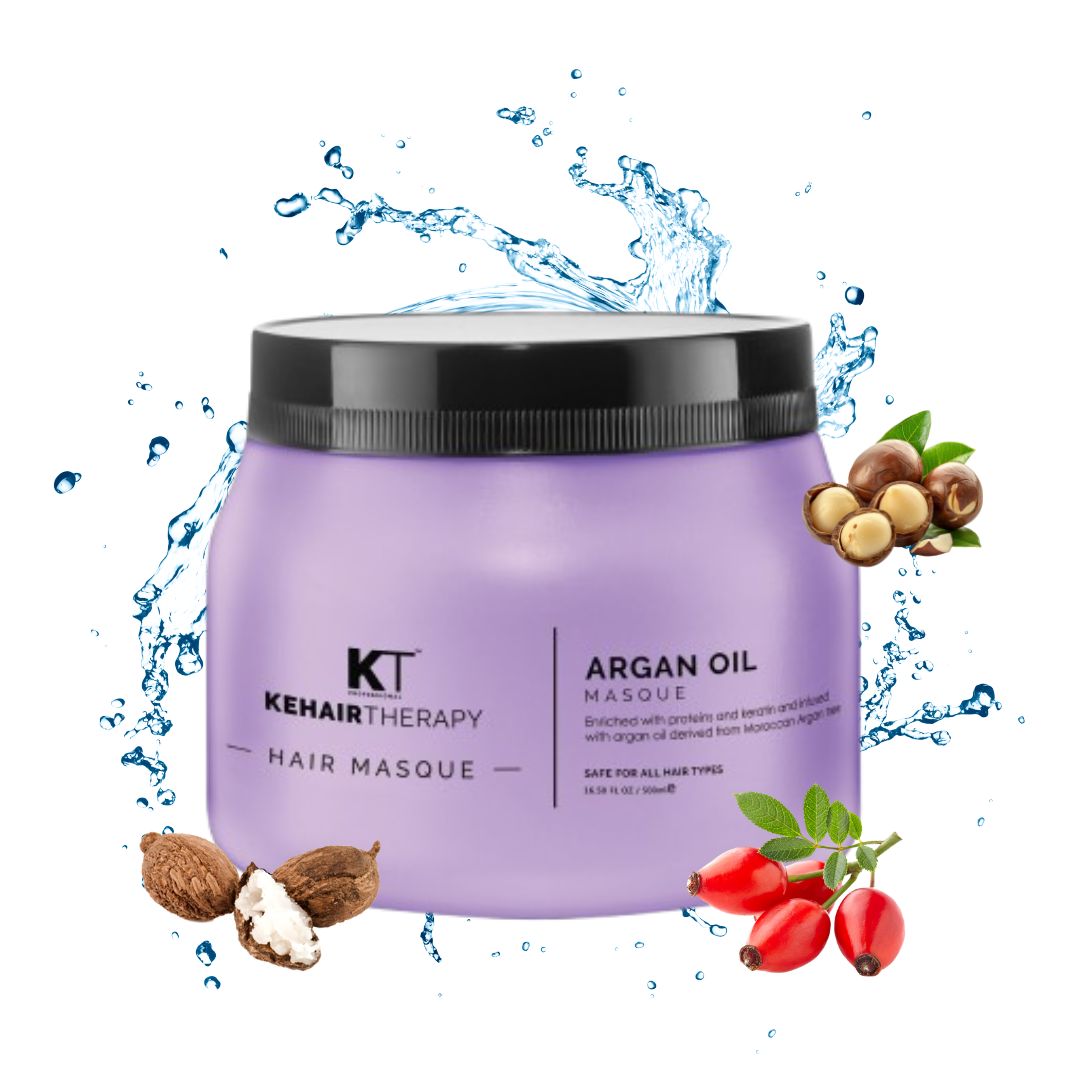 KT Professional Kehairtherapy Argan Oil Masque Hair Spa - 500ml for Intense Hair Nourishment, Repair, and Softness