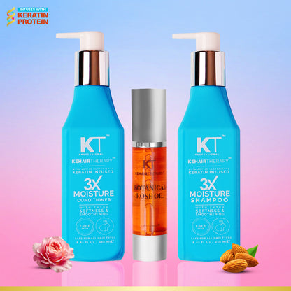 3X Moisture Shampoo &amp; Conditioner 250ml + Botanical Rose Oil 50ml