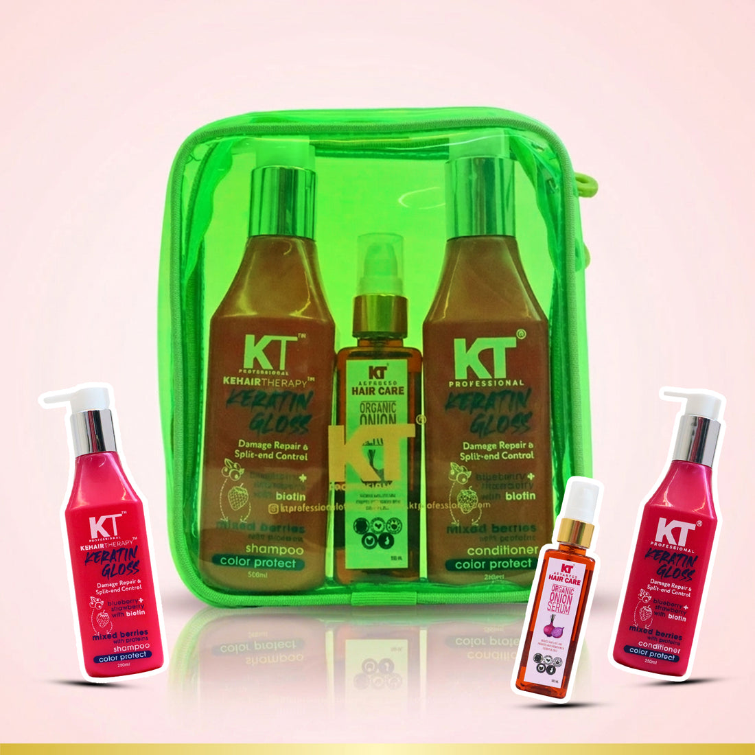 Keratin Repair Shampoo &amp; Conditioner 250ml + Organic Onion Hair Serum 100ml