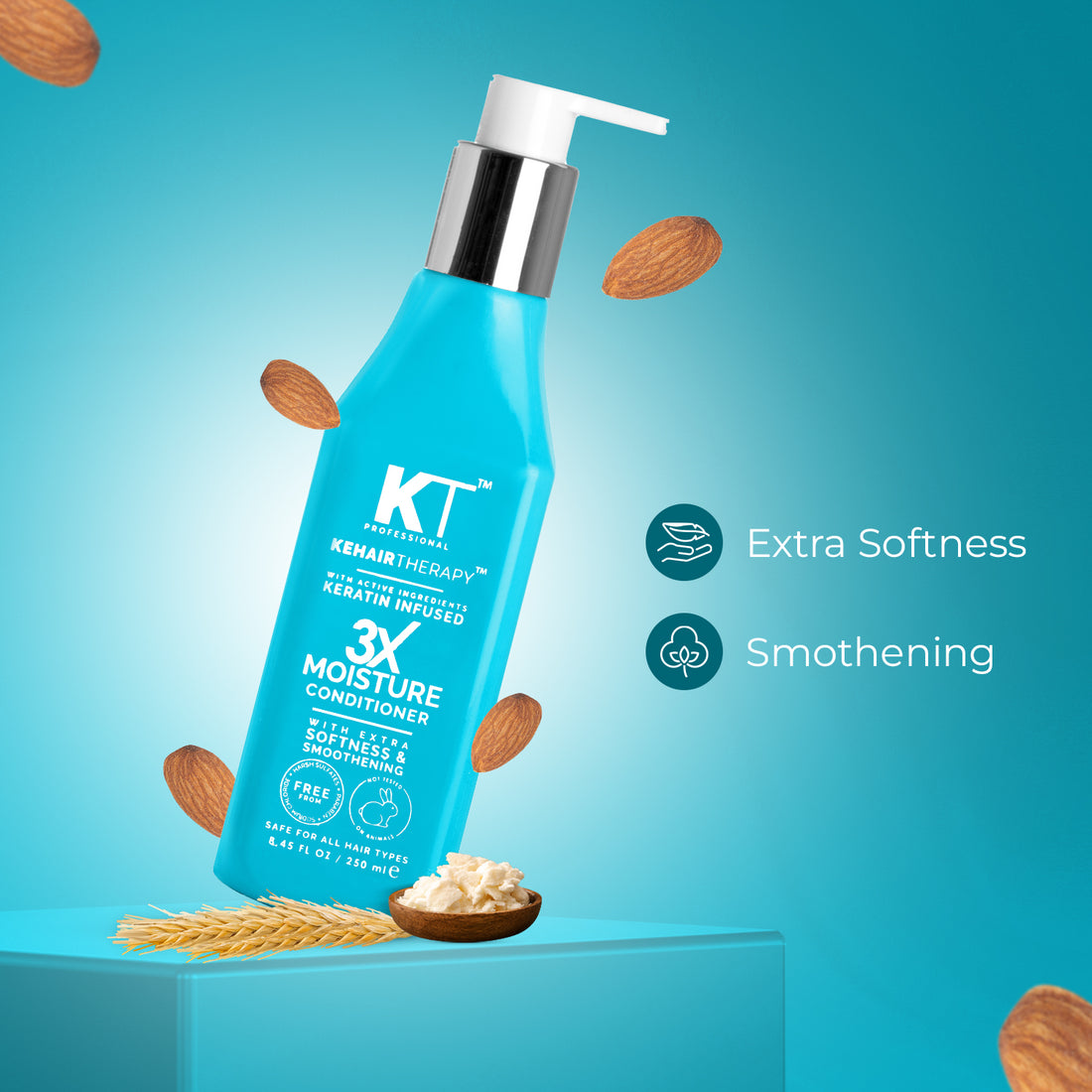 KT Professional KeHairTherapy Sulfate-Free 3X Moisture Conditioner | Intense Hydration &amp; Repair for Dry, Damaged Hair | Sulfate-Free, Paraben-Free, and Safe for Color-Treated Hair