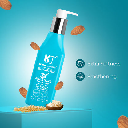 KT Professional 3X Moisture Shampoo | Intense Hydration &amp; Nourishment for Dry, Damaged Hair | Restores Softness, Shine, and Moisture