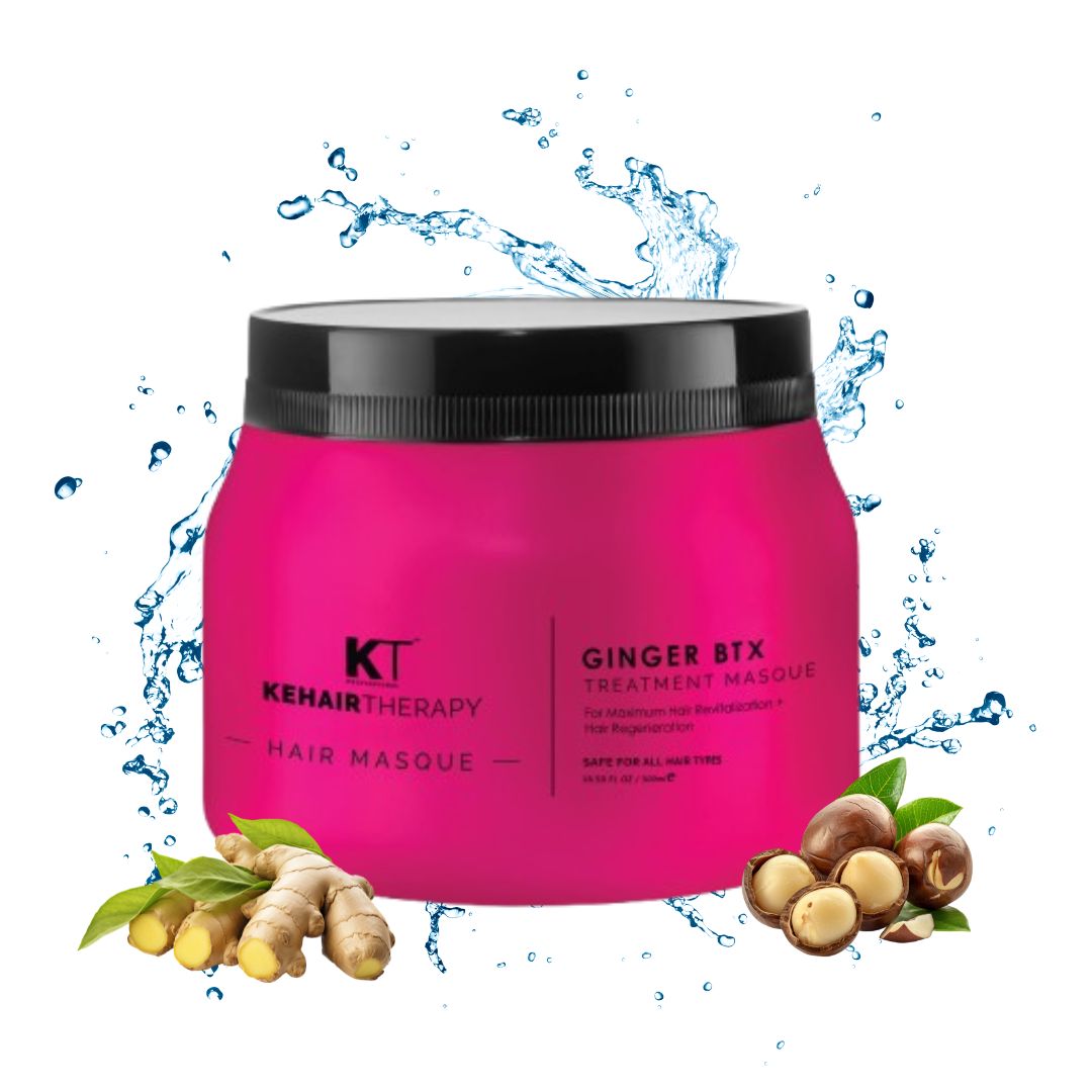 KT Professional Ginger BTX Masque - 500ml for Fuller, Thicker Hair, Volume Boosting, Hair Strengthening, and Frizz Control with Natural Ginger Extracts