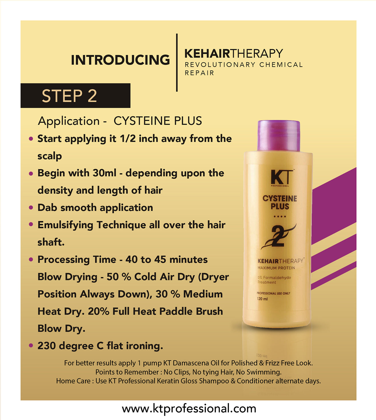 KEHAIRTHERAPY KT Professional Home Keratin CYSTEINE PLUS Starter Kit (480ml)