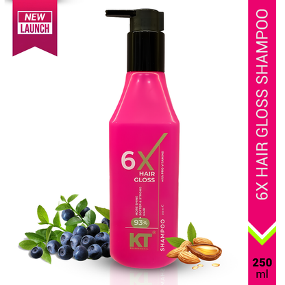 6X Hair Gloss Shampoo | 93% More Shine | Pro-Vitamin Enriched | Sulfate-Free, Paraben-Free | 250ml