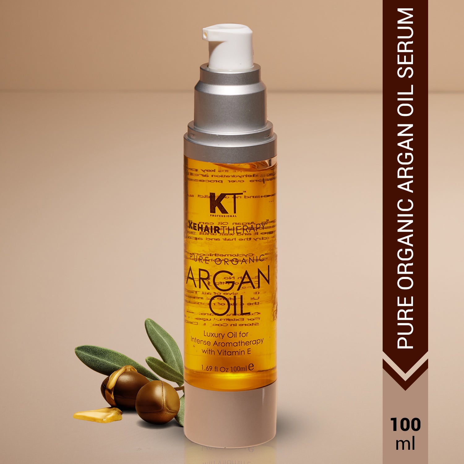 Pure Organic Argan Oil Hair Serum | With Vitamin E for Frizz Control &amp; Natural Shine | Aromatherapy Treatment | Sulfate-Free, Paraben-Free | 50ml
