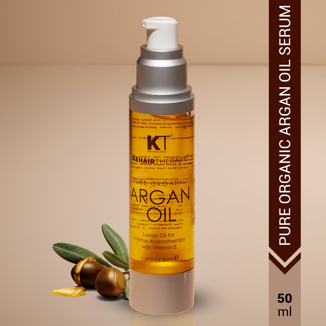 Pure Organic Argan Oil Hair Serum | With Vitamin E for Frizz Control & Natural Shine | Aromatherapy Treatment | Sulfate-Free, Paraben-Free | 50ml | 100ml