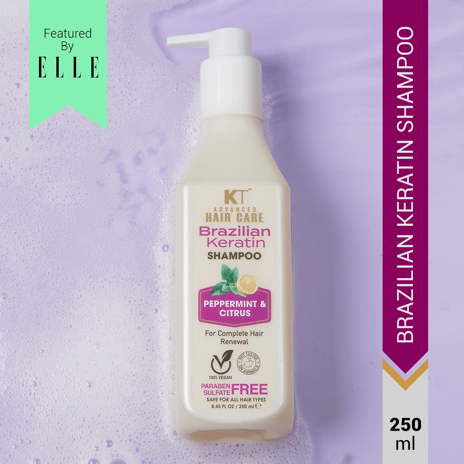 Brazilian Keratin Shampoo | Peppermint &amp; Citrus | Restores, Repairs &amp; Revitalizes Hair | Sulfate-Free, Paraben-Free | 250ml