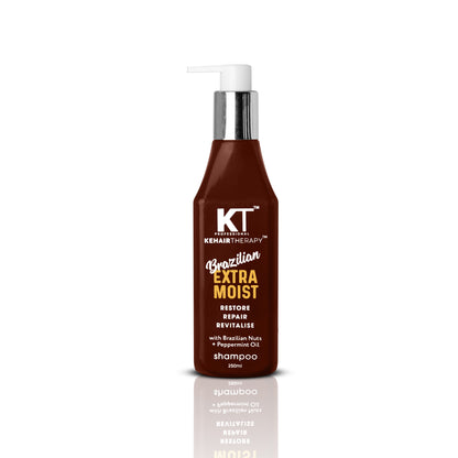 Brazilian Extra Moist Shampoo | Enriched with Brazilian Nut &amp; Peppermint Oil | Restores &amp; Revitalizes Dry, Damaged Hair | Sulfate-Free, Paraben-Free | 250ml