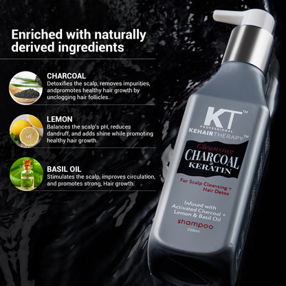 KT Professional Sulphate Free Charcoal Keratin Shampoo - 250ml