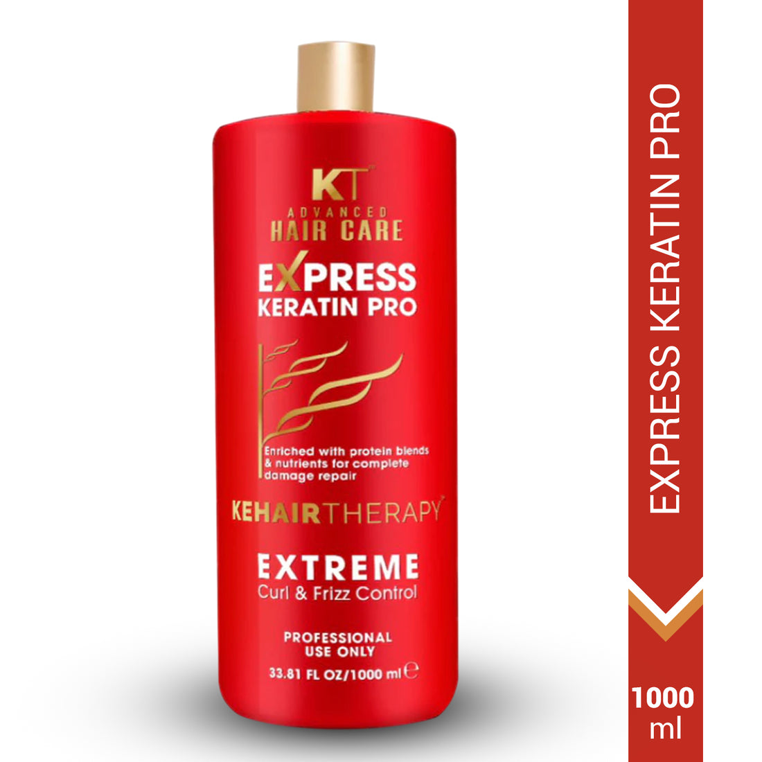 Express Keratin Pro Treatment | Protein-Enriched Formula for Damage Repair, Curl &amp; Frizz Control | Sulfate-Free, Paraben-Free | 1000ml | 120ml