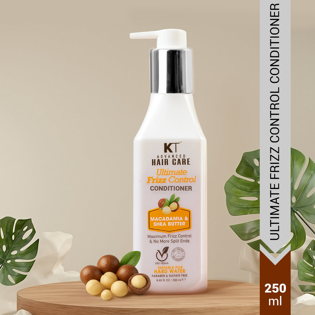 Ultimate Frizz Control Conditioner | Infused with Macadamia & Shea Butter | Controls Frizz & Repairs Split Ends | Sulfate-Free, Paraben-Free | 250ml