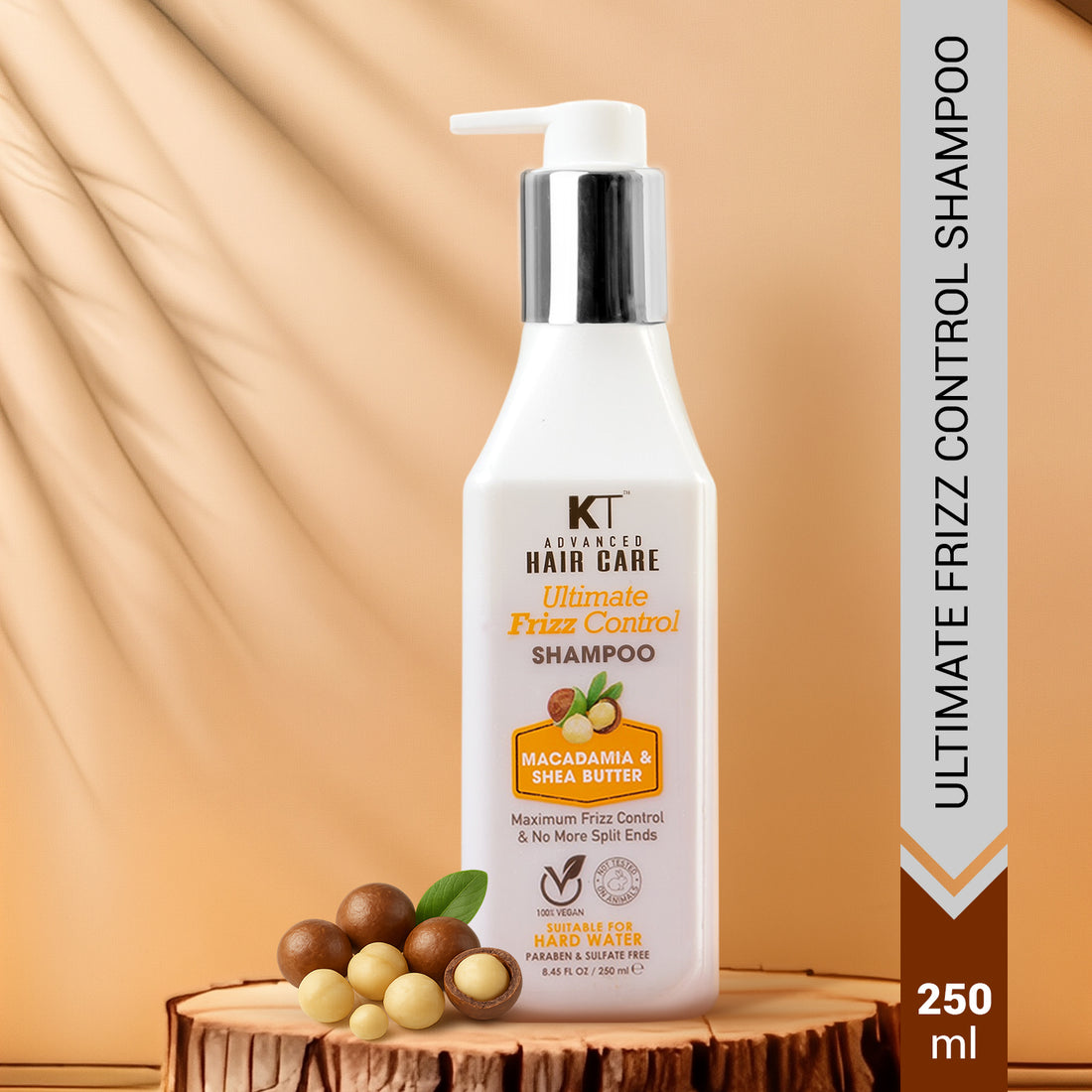 Ultimate Frizz Control Shampoo | Infused with Macadamia & Shea Butter | Controls Frizz & Repairs Split Ends | Sulfate-Free, Paraben-Free | 250ml