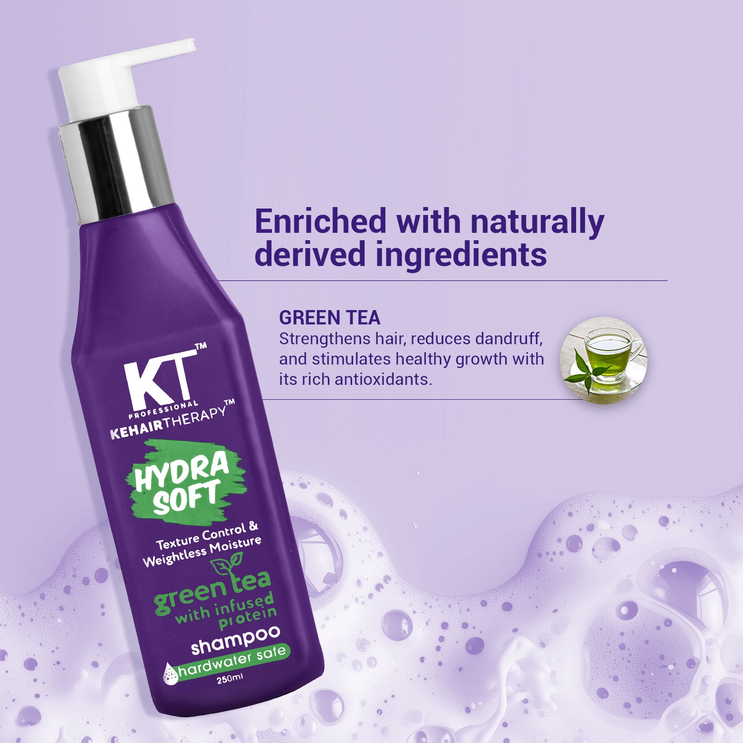 KT Professional Hydra Soft Shampoo - 250ml | Lightweight Hydration for Frizz-Free Hair