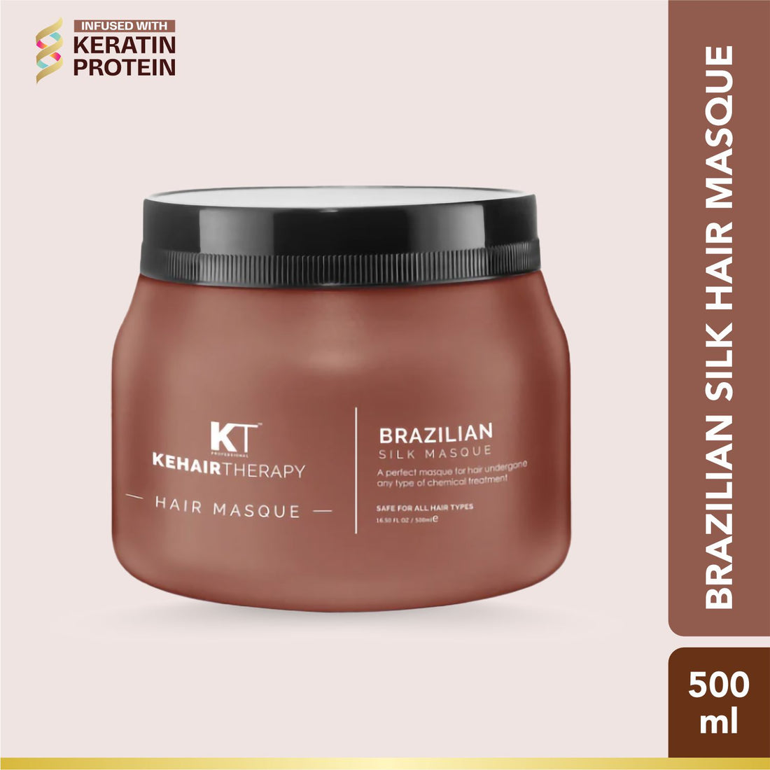 Brazilian Silk Hair Masque | With Brazilian Nuts, Jojoba Seed &amp; Olive Oils | Hair Spa for Chemically Treated Hair | Sulfate-Free, Paraben-Free | 500ml