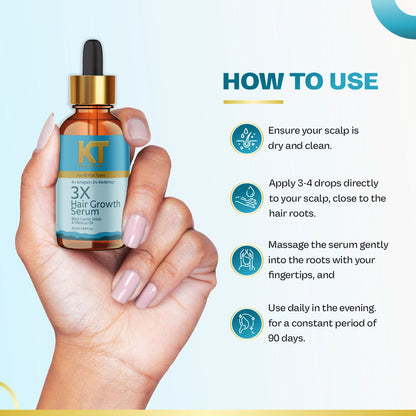 3X Hair Growth Serum | Infused with Black Cumin, Anagain, Hibiscus, Redensyl | Enhance Hair Growth, Strength &amp; Nourishment | Sulfate-Free, Paraben-Free | 50ml