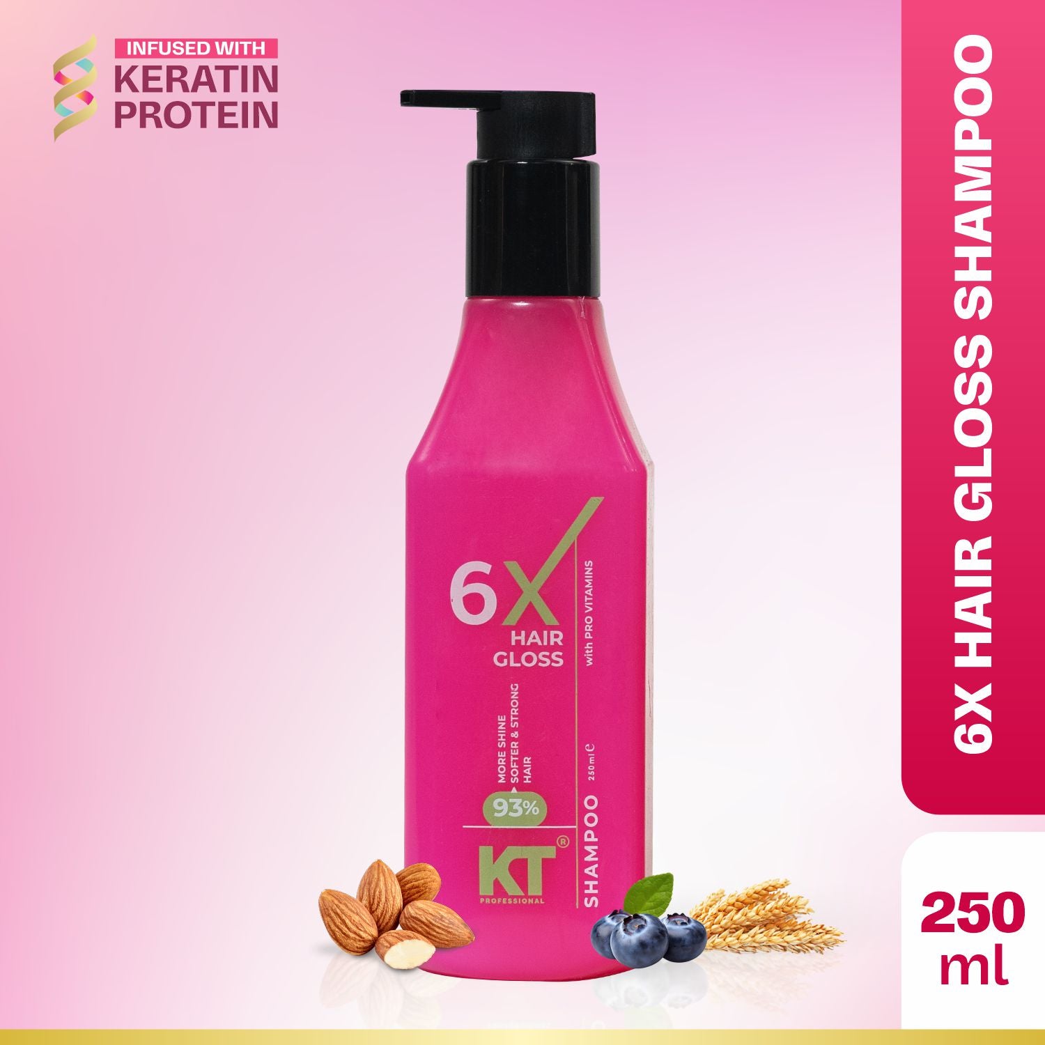 6X Hair Gloss Shampoo | 93% More Shine | Pro-Vitamin Enriched | Sulfate-Free, Paraben-Free | 250ml