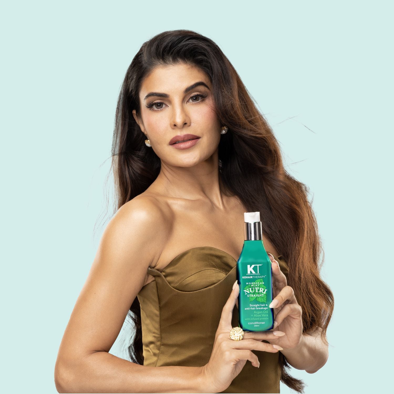 Moroccan Mint Nutri Straight Conditioner | Infused with Argan Oil &amp; Aloe Vera | Straight Hair &amp; Anti-Hair Breakage | Sulfate-Free, Paraben-Free | 250ml