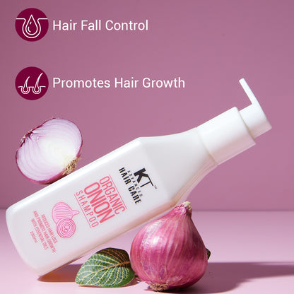 Organic Onion Shampoo | Infused with Essential Oils &amp; Aloe Vera | Controls Hair Fall &amp; Strengthens Hair | Sulfate-Free, Paraben-Free | 250ml