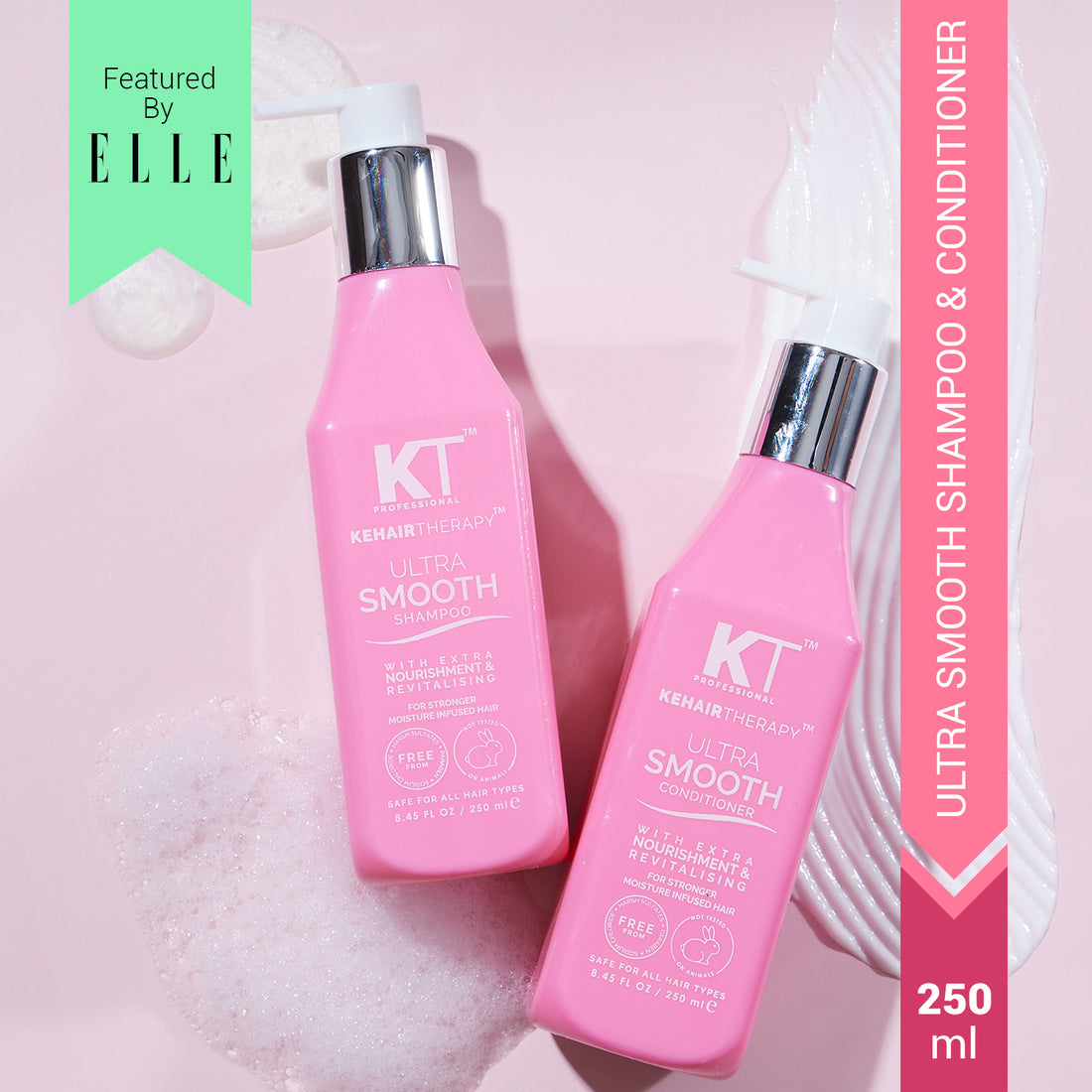 Ultra Smooth Shampoo & Conditioner | With Acai Oil & Cupuacu Oil | Extra Nourishment & Revitalizing for Soft, Shiny Hair | Sulfate-Free, Paraben-Free | 250ml x 2