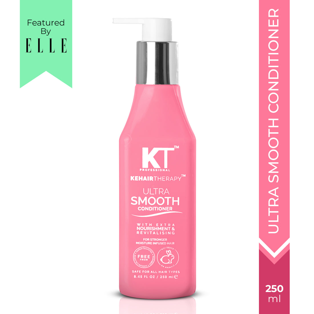 KT Professional Ultra Smooth Conditioner  | Frizz Control &amp; Deep Hydration for Smooth, Silky Hair | Nourishing &amp; Moisturizing Conditioner for All Hair Types, Safe for Color-Treated Hair