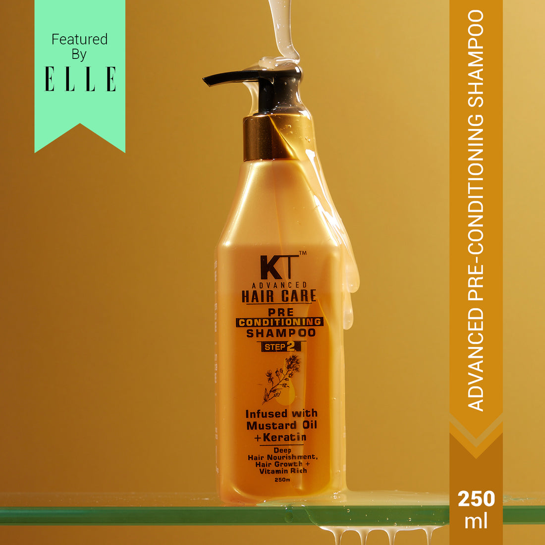 Advanced Hair Care Pre-Conditioning Shampoo | Mustard Oil & Keratin Infused | Promotes Hair Growth & Deep Nourishment | Sulfate-Free, Paraben-Free | 250ml