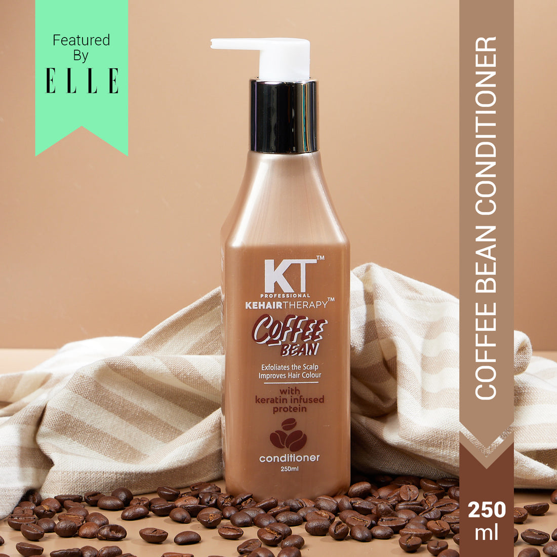 Coffee Bean Conditioner | Keratin &amp; Protein Infused for Hair Fall Control, Scalp Exfoliation &amp; Enhanced Hair Color | Sulfate-Free, Paraben-Free | 250ml