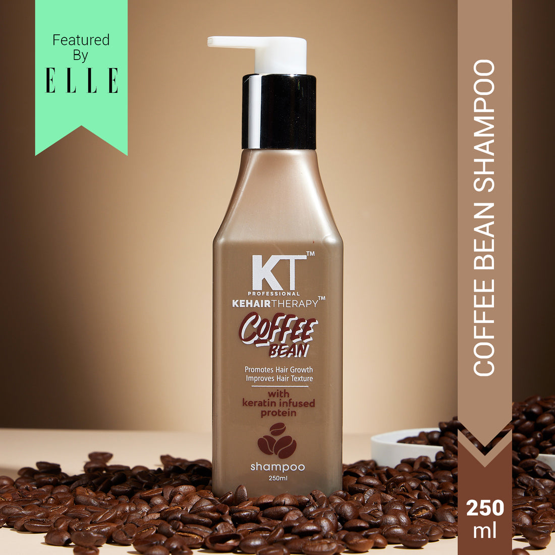Coffee Bean Shampoo | Keratin & Protein Infused for Hair Fall Control, Scalp Exfoliation & Enhanced Hair Color | Sulfate-Free, Paraben-Free | 250ml