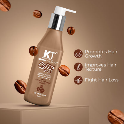 KT Professional Coffee Bean Conditioner - 250ml | Enriched with Raw Coffee, Protein &amp; Argan Oil for Hair Fall Control