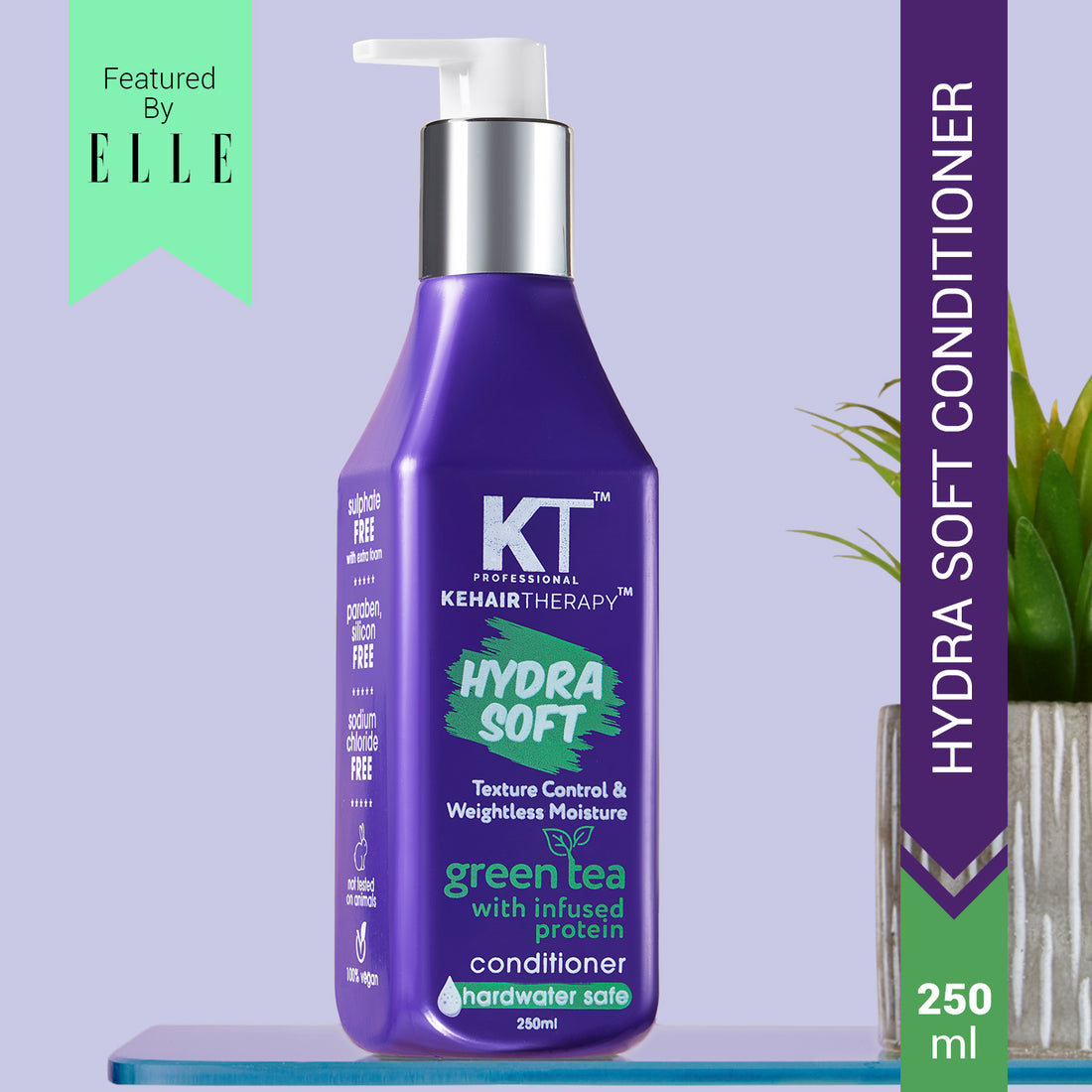 Hydra Soft Conditioner | Infused with Green Tea & Proteins | Texture Control, Weightless Moisture & Hard Water Protection | Sulfate-Free, Paraben-Free | 250ml