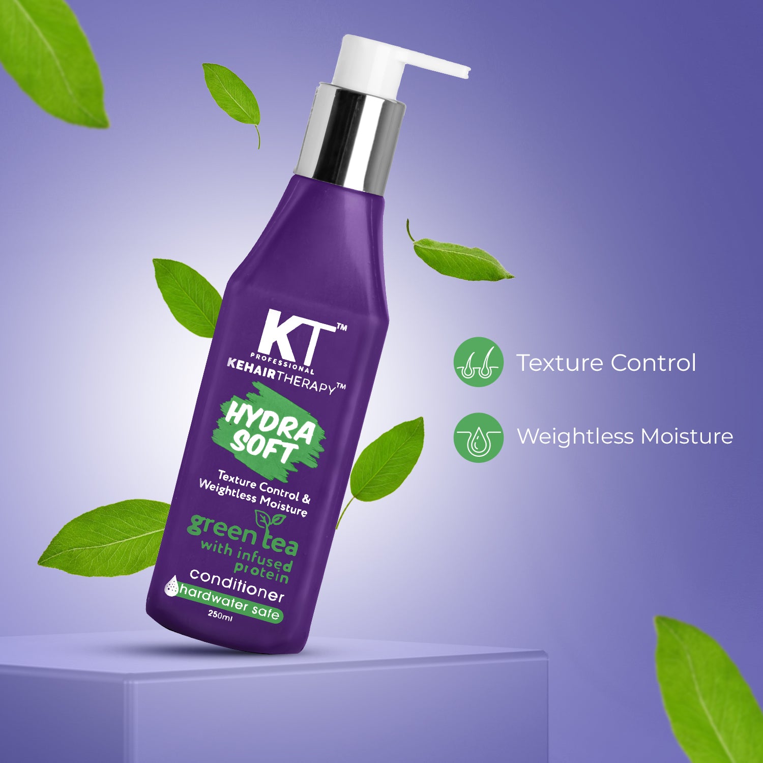 KT Professional Hydra Soft Texture Control Weight-Less Moisture Shampoo - 250ml | Sulfate-Free &amp; Paraben-Free | Lightweight Hydration for Smooth, Frizz-Free Hair | Safe for All Hair Types