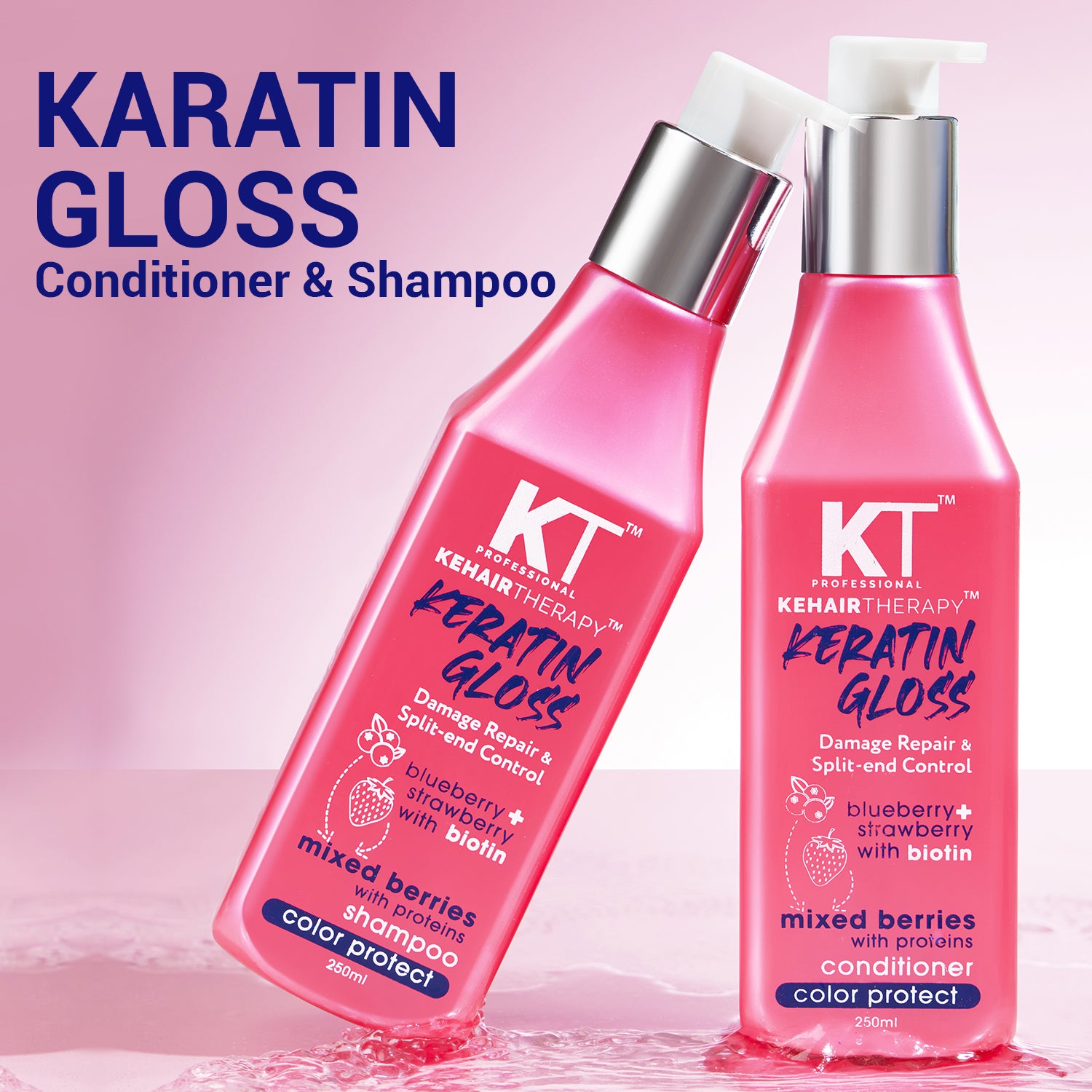 KT Professional Sulphate Free Keratin Gloss Damage Repair &amp; Split-End Control Conditioner