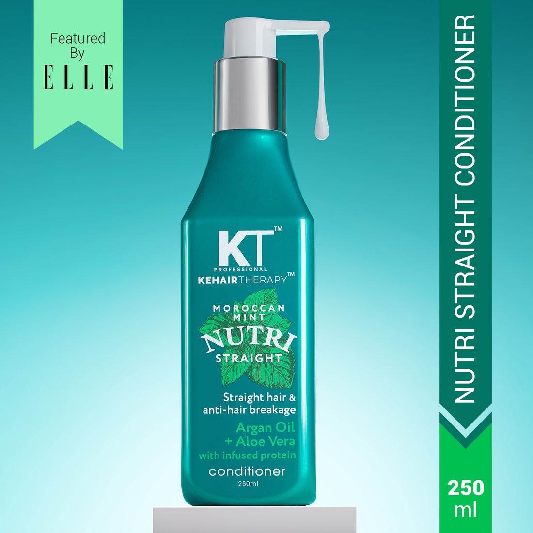 Moroccan Mint Nutri Straight Conditioner | Infused with Argan Oil &amp; Aloe Vera | Straight Hair &amp; Anti-Hair Breakage | Sulfate-Free, Paraben-Free | 250ml